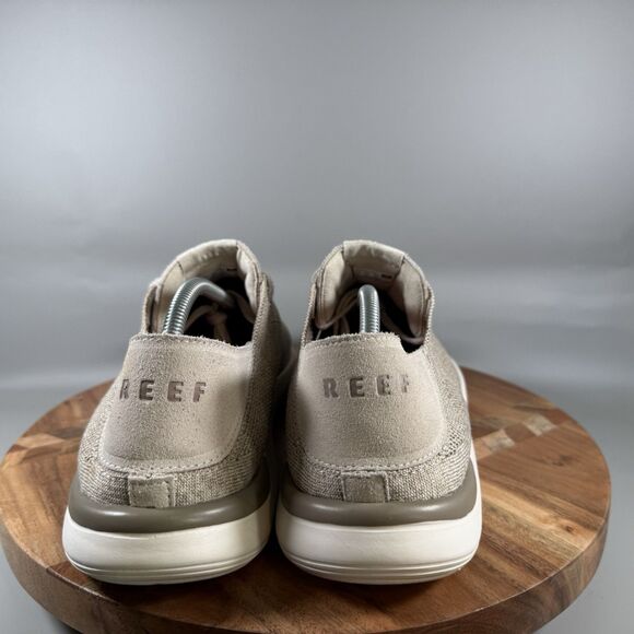 S Reef Men's Swellsole Neptune Sneakers Size 13 Beige Knit Slip‎ On Casual Shoes - Picture 4 of 8